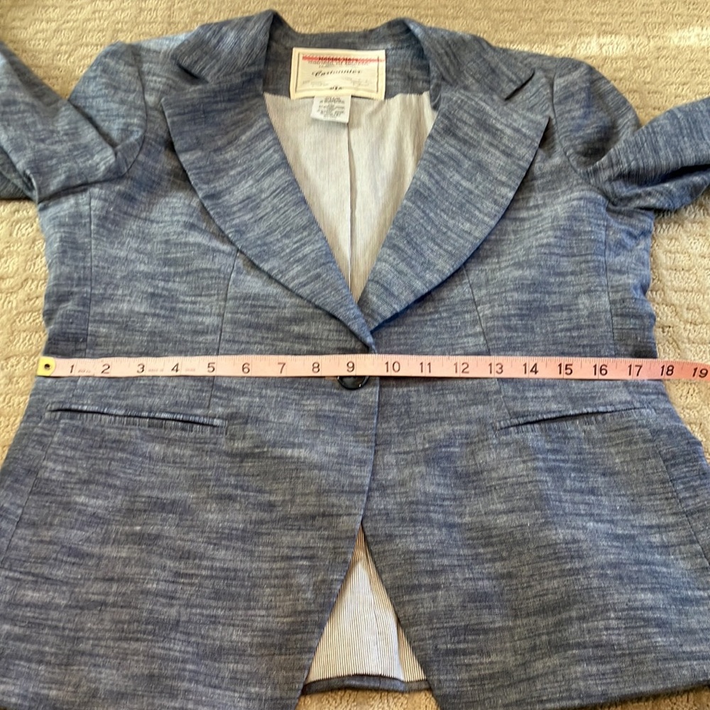 Fabulous navy with white lines Anthropologie Cartonnier cotton/spandex jacket - Picture 14 of 15